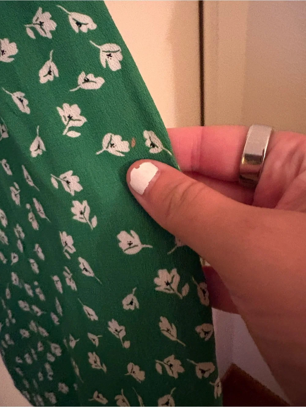 h&m green floral maxi skirt